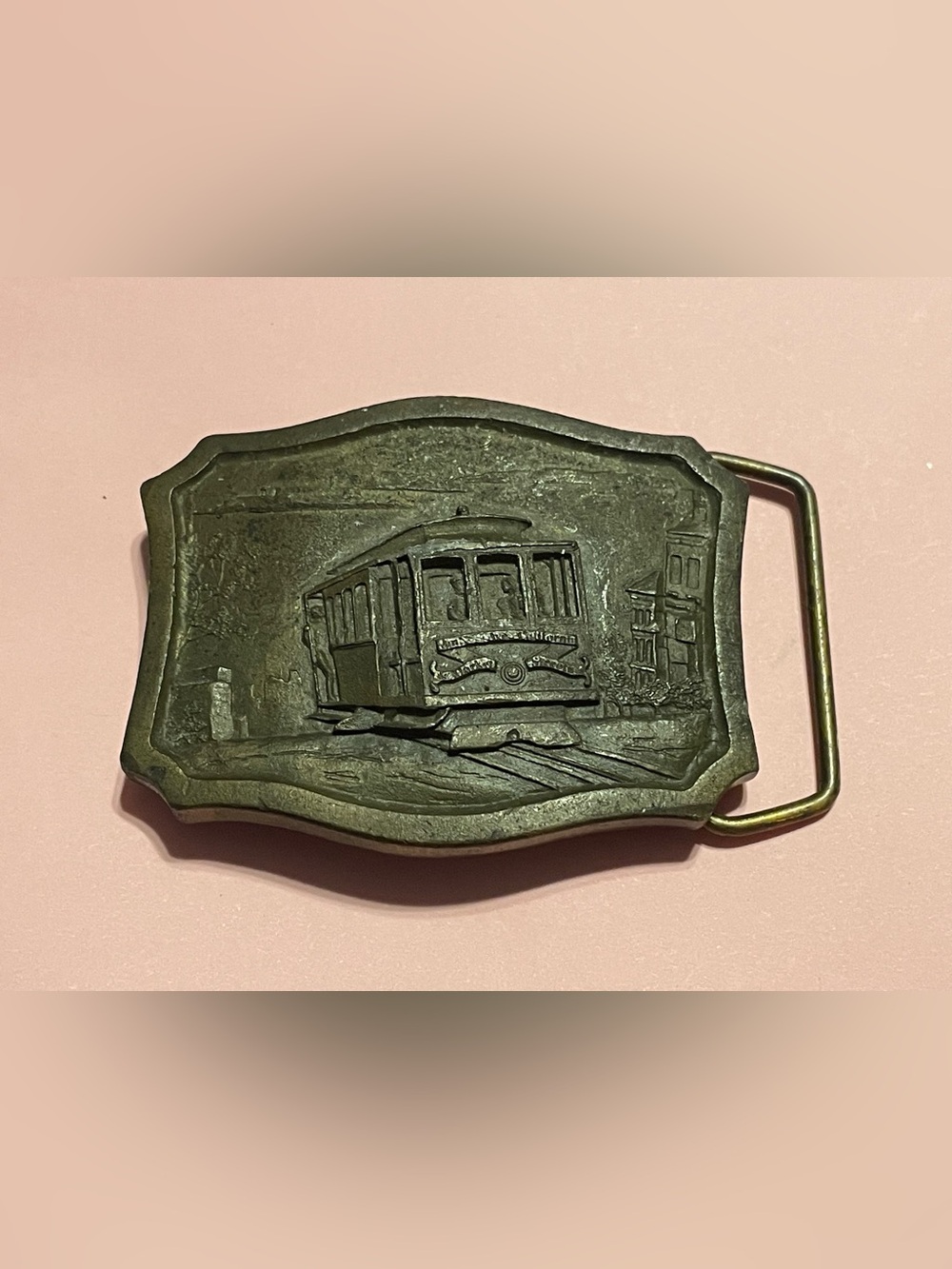 Vintage San Francisco Cable Car Belt Buckle #0138